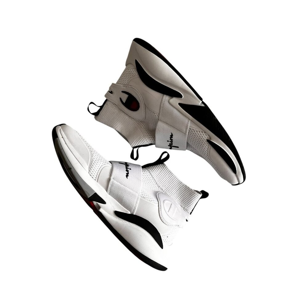 Champion XG Pro White Black High-Top Sneakers Mens Size 10.5M Sock Style - Picture 3 of 9